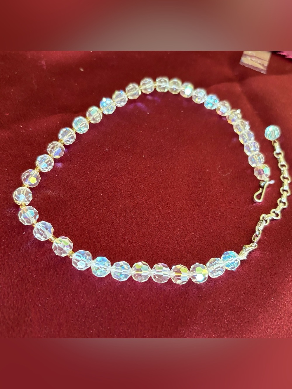 Coro Aurora Crystal Bead Choker Necklace - Iridescent